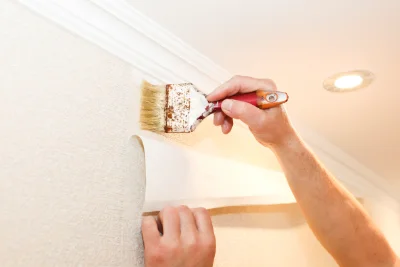 Pose de papier peint à Aldudes — revêtements muraux et toiles de verre